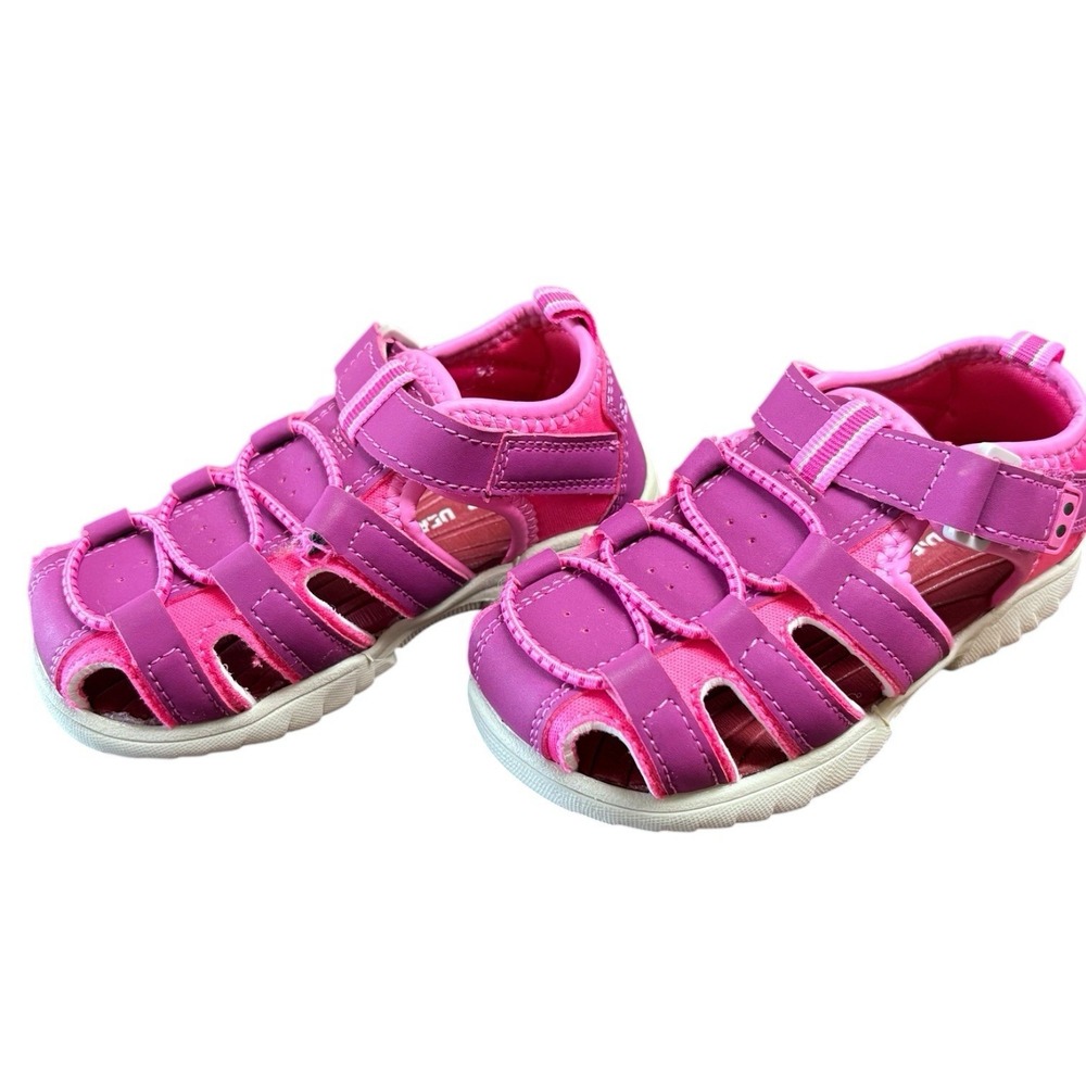Eddie Bauer Girls Pink Purple Closed Toe Sport Sandals Size 7 Toddler Water